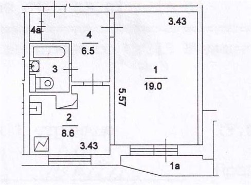 1-к квартира, 7/17 эт., 38м²