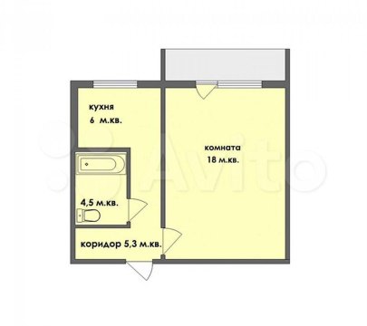 1-к квартира, 3/5 эт., 30м²